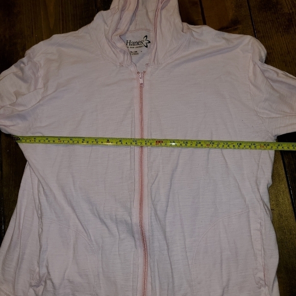 Light Pink T-Shirt Hoodie Zippered XL - Picture 5 of 8